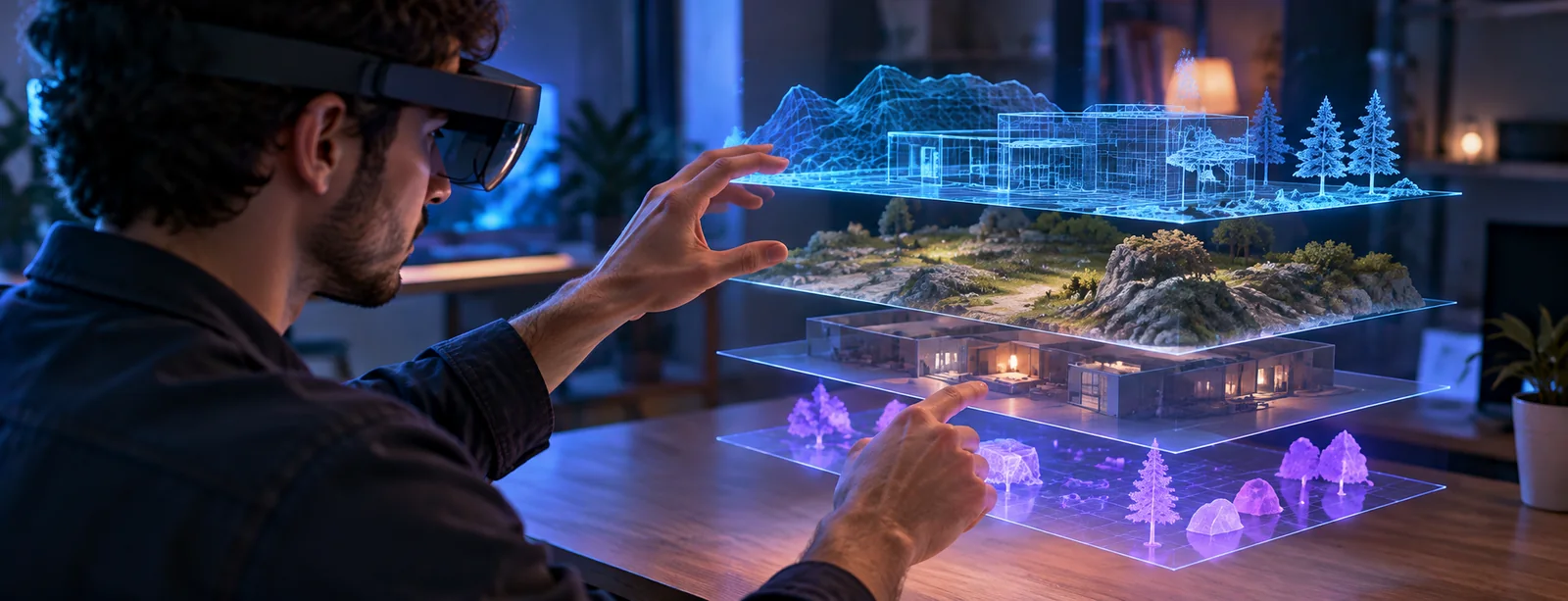 A participant tests an interface for mixed reality and immersive gaming during a hands-on session.