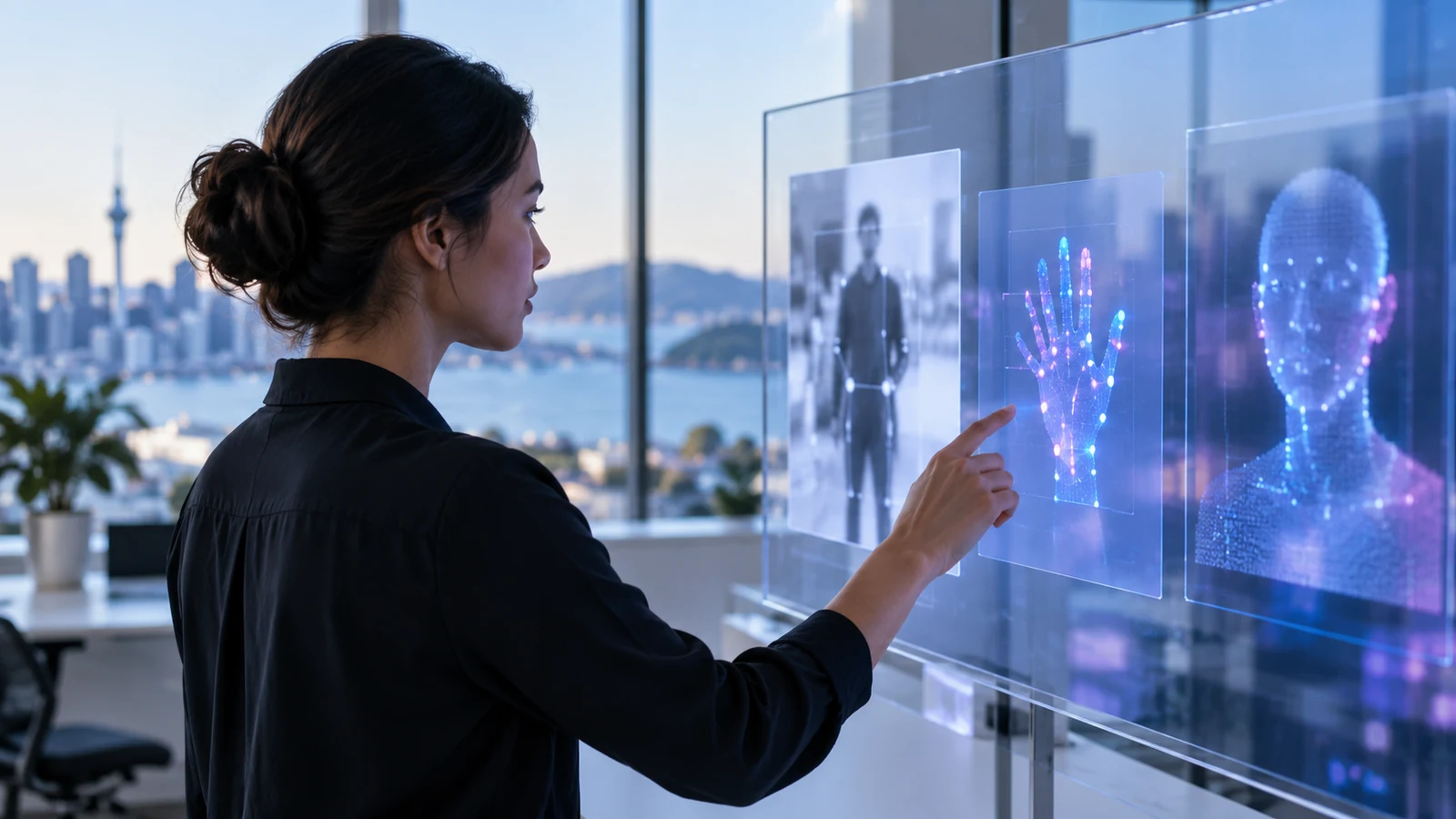 A privacy engineer reviews separated sensor-data layers.