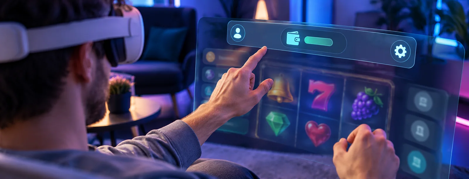 A participant tests an interface for ux design for immersive casinos during a hands-on session.